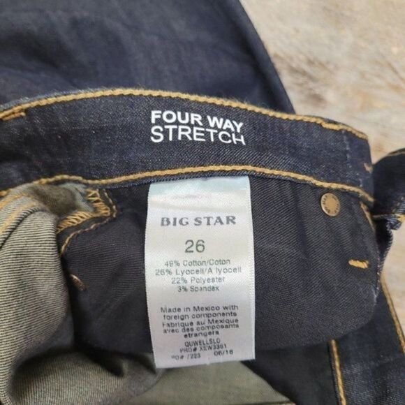 NEW Big Star Ella High Rise Skinny Jeans Blue Dark Wash Womens Stretch Size 26 - Picture 14 of 16